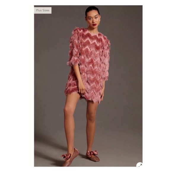 Anthropologie Pink Textured Dress - Picture 2 of 15